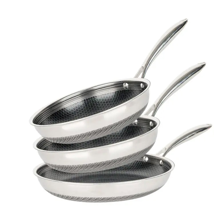 3pcs Honeycomb Cookware Set Skillets Memasak
