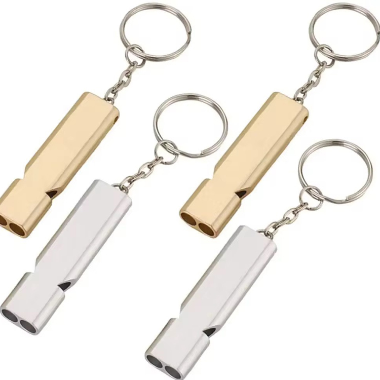 Aluminium Survival Whistle Portable Twin Tube Safety Key Chain