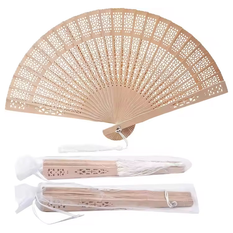 Hadiah Hari Lahir Vintage Buluh Dilipat Kipas Tangan Kayu