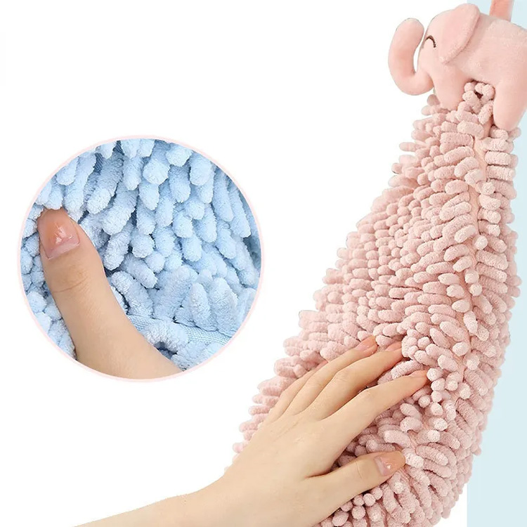 Kartun bilik mandi dapur kain chenille tuala tangan lembut