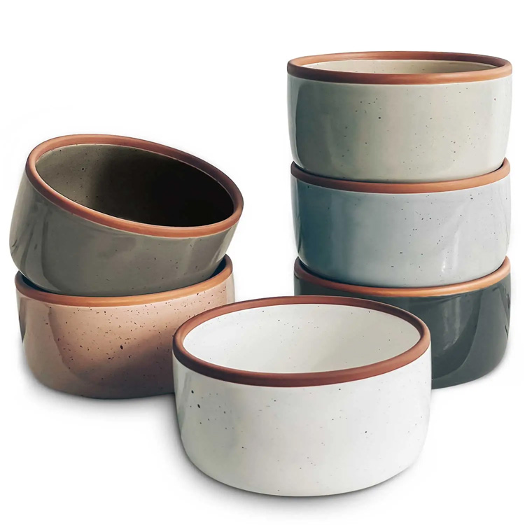 Ramekin seramik menetapkan oven kecil yang selamat