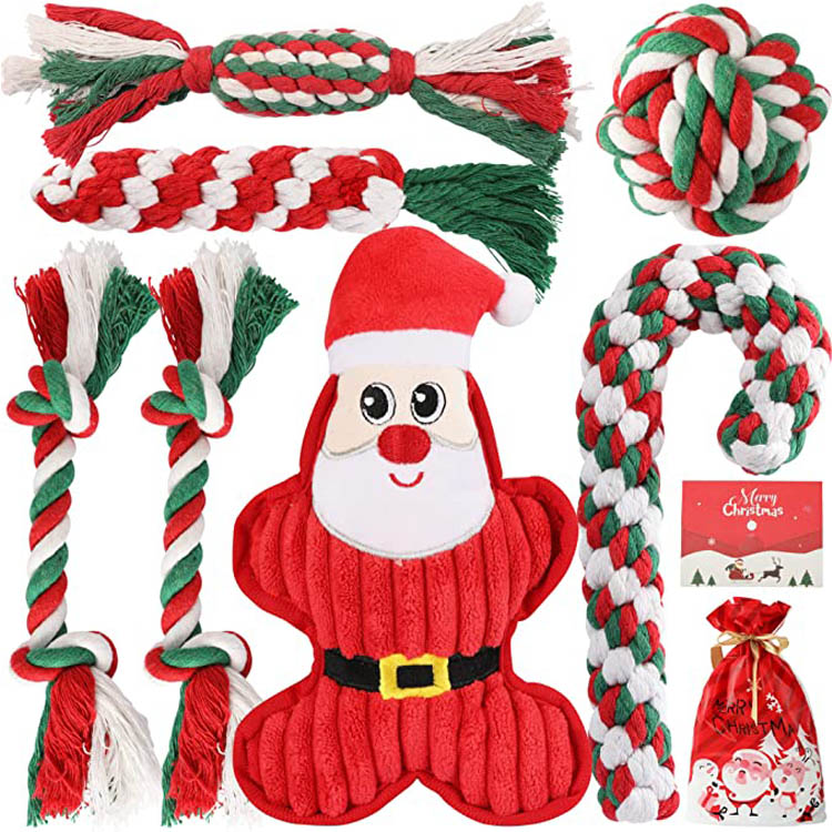 Puppy Teething Rope Chew Christmas Dog Mainan