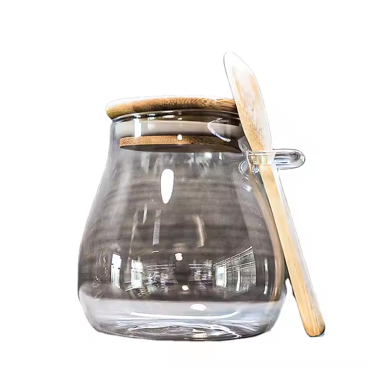 Teh rempah kaca borosilicate yang disesuaikan dengan penutup flip