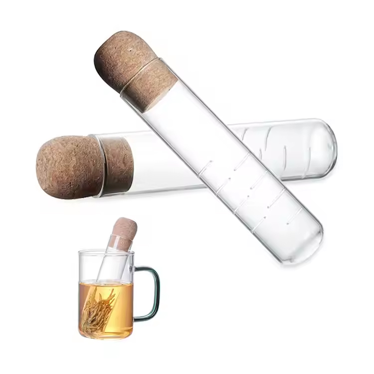 Reka bentuk tiub bentuk borosilicate teh infuser teh kaca