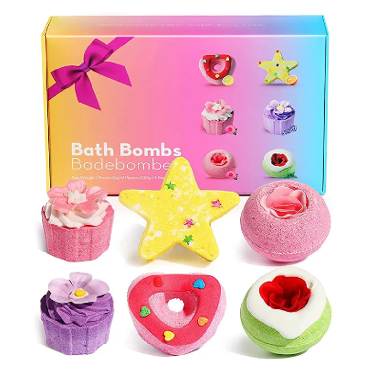 Keluarga bilik mandi bilik mandi berwarna cupcake bom mandi comel comel