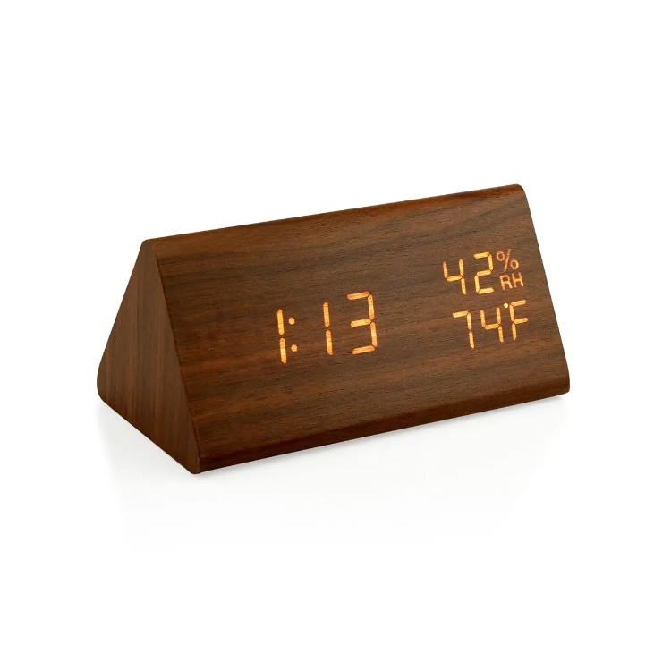 Hiasan Rumah Kubus Portable Wooden Digital LED Jam penggera