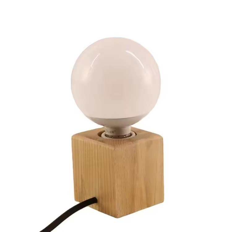 Dipimpin Vintage Edison Wooden Table Membaca Mentol Lampu Meja