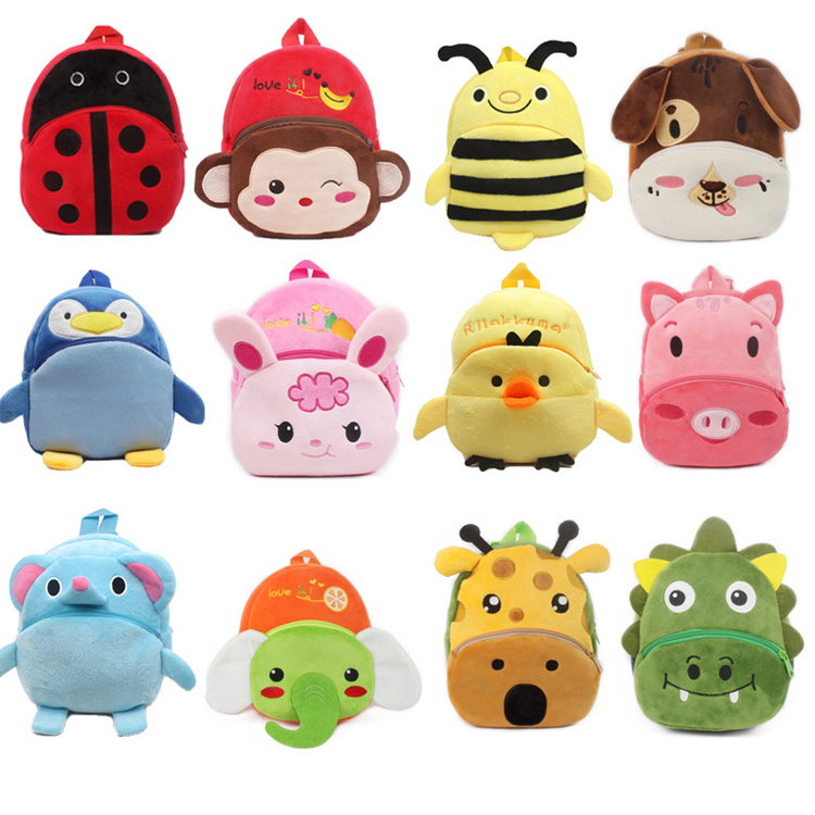 Mini Cute Lightweight Cartoon Animal Kids Plush Backpack