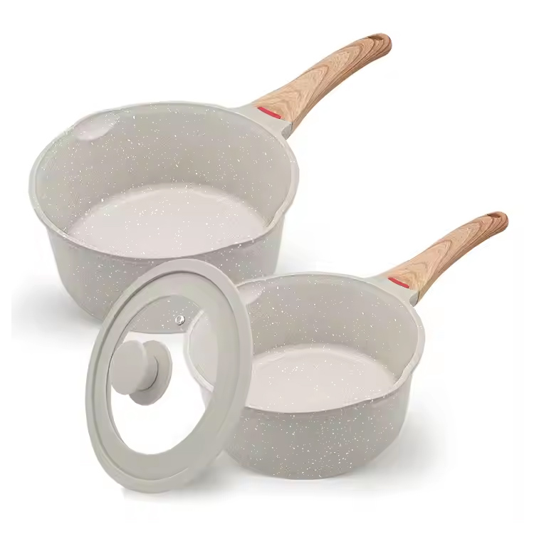 Mini Soup Pot Nonstick Saucepans Tetapkan 1.5qt & 1.8qt kuali sos