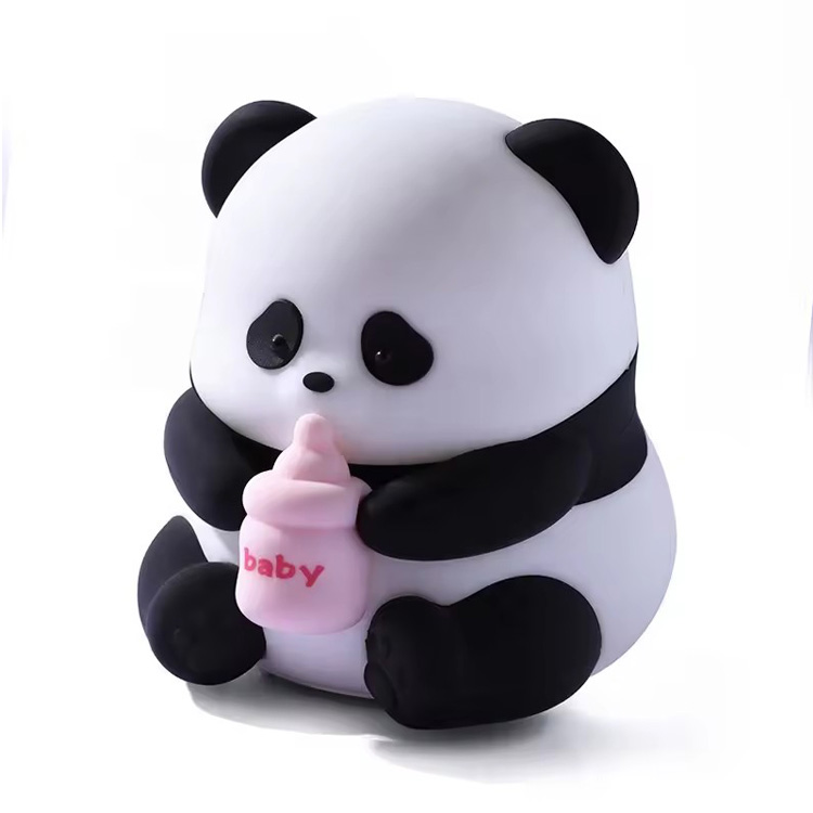 Lampu Malam Bayi Panda Lampu Meja Silikon Haiwan Comel