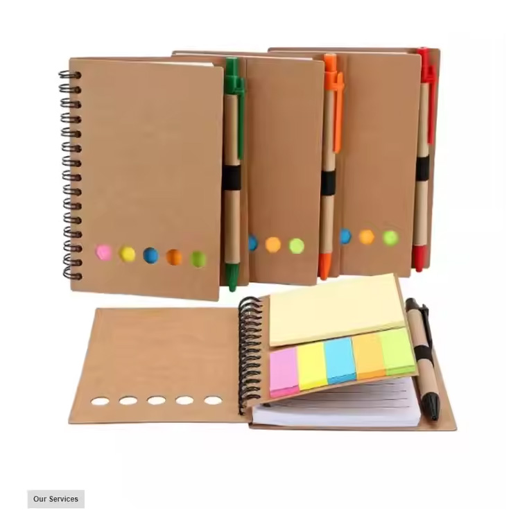 Notebook Spiral Reka Bentuk Promosi dengan Pen