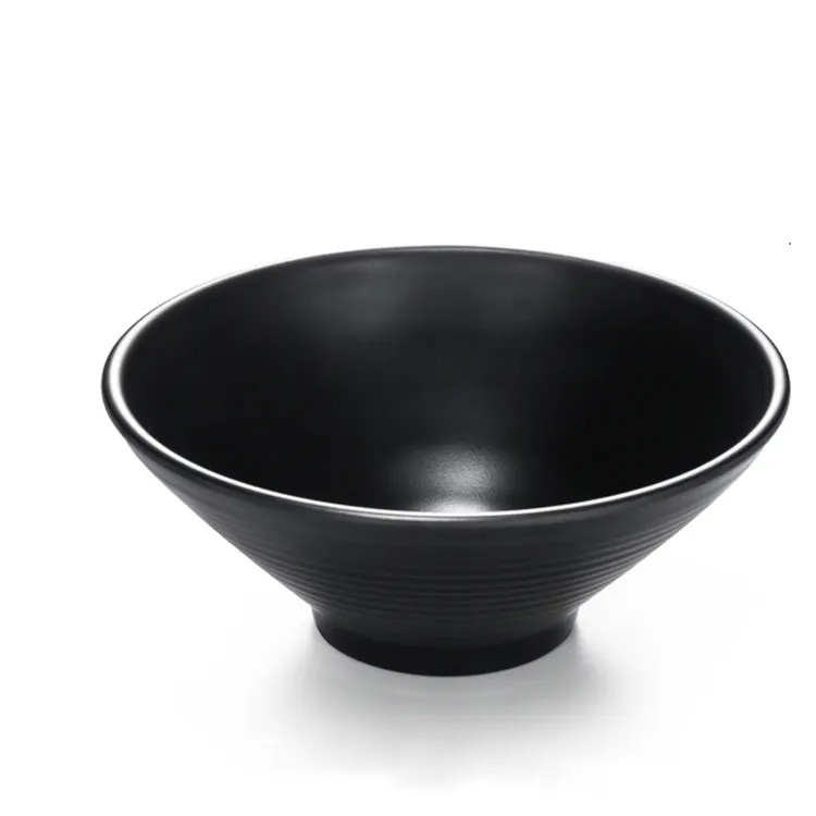 Restoran A5 Berkualiti Tinggi Matte Black Melamine Ramen Bowl