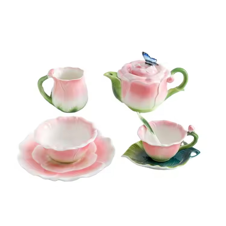 Rose seramik 160ml 300ml 650ml berkualiti tinggi cawan mewah
