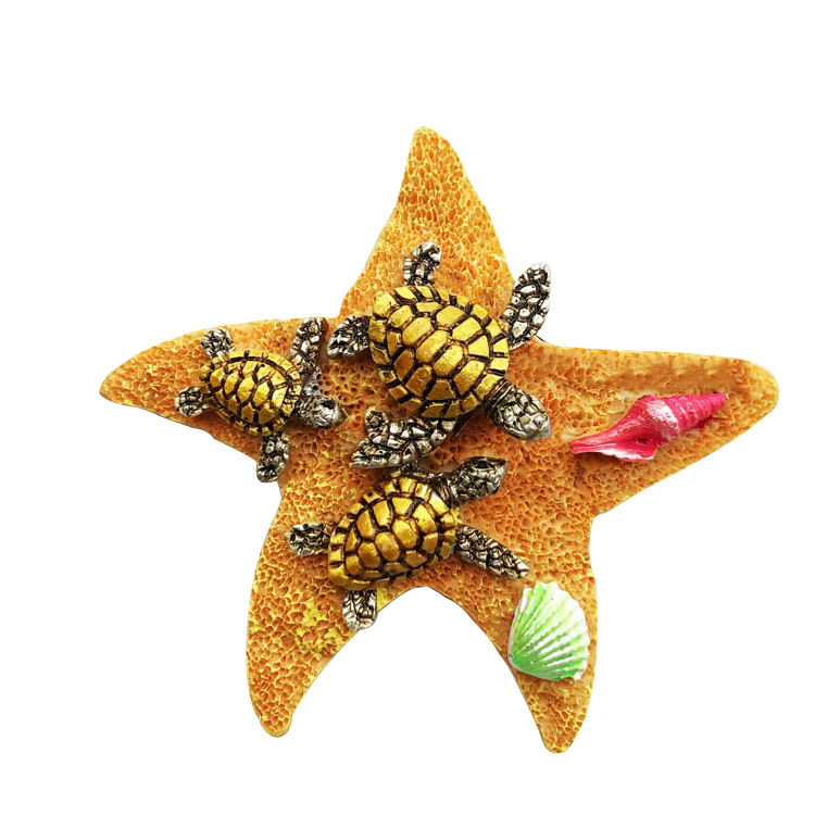 Starfish Turtle Berbentuk Magnet Peti Resin Tangan Tangan
