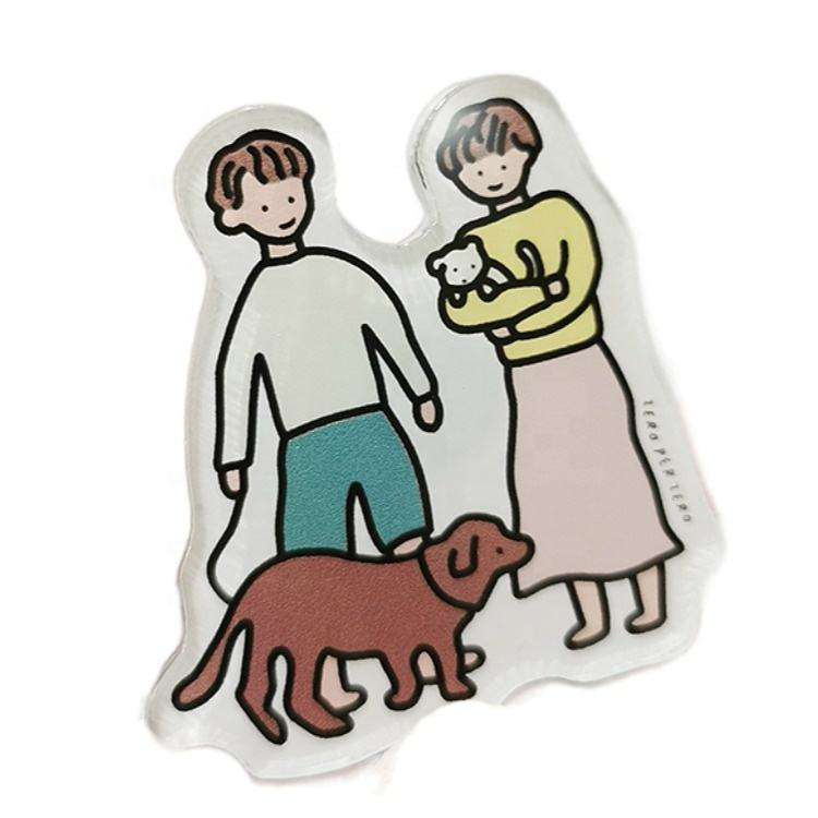 Pelekat magnet peti sejuk akrilik kreatif