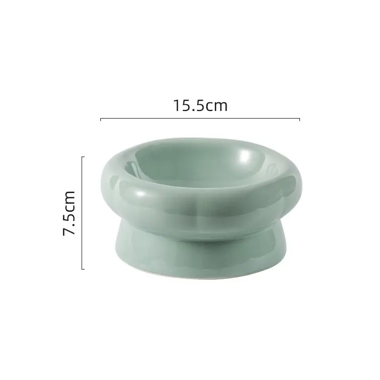 Mangkuk Pet Mangkuk Pet Bowl Seramik Borong Pelindung Mangkuk Pelindung