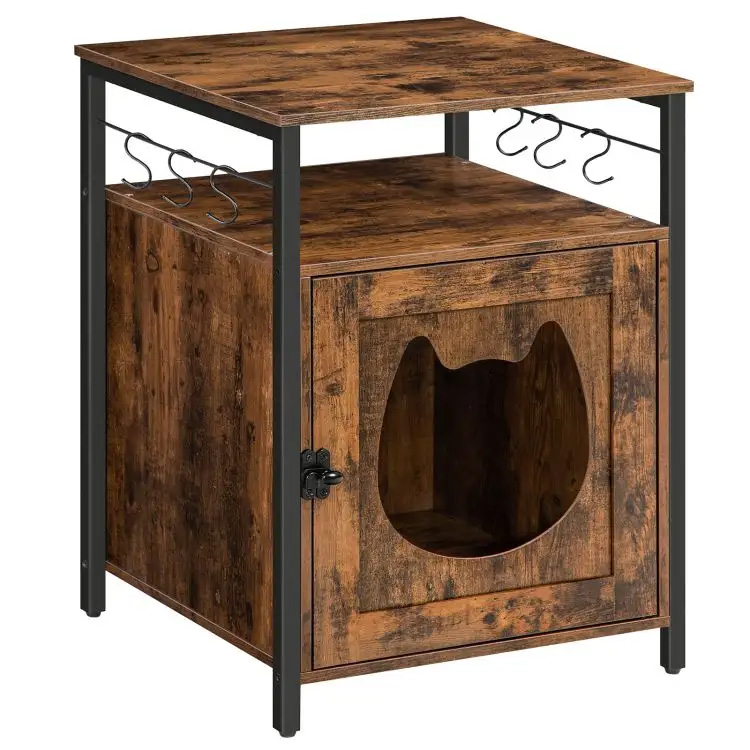 Borong Kucing Tersembunyi Kayu Kucing Condo Toilet Pet Furniture